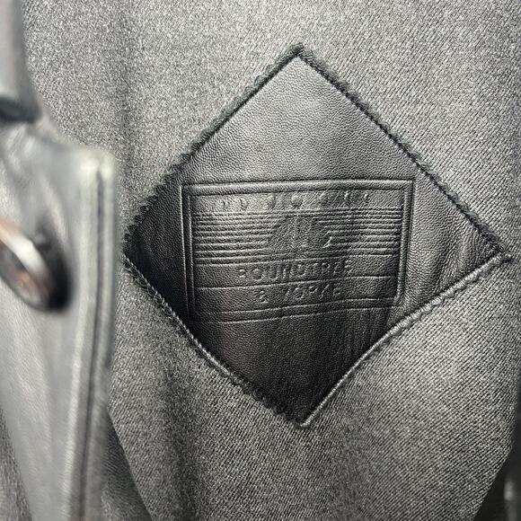 VTG 90s XL Lambskin Black Soft Leather Jacket Lined Coat Button Collar MidLength - Picture 4 of 10